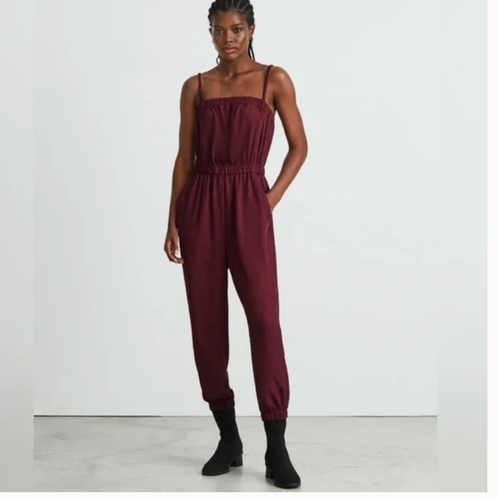 Everlane The Party-Of-One Sleeveless Jumpsuit Oxblood Size XS